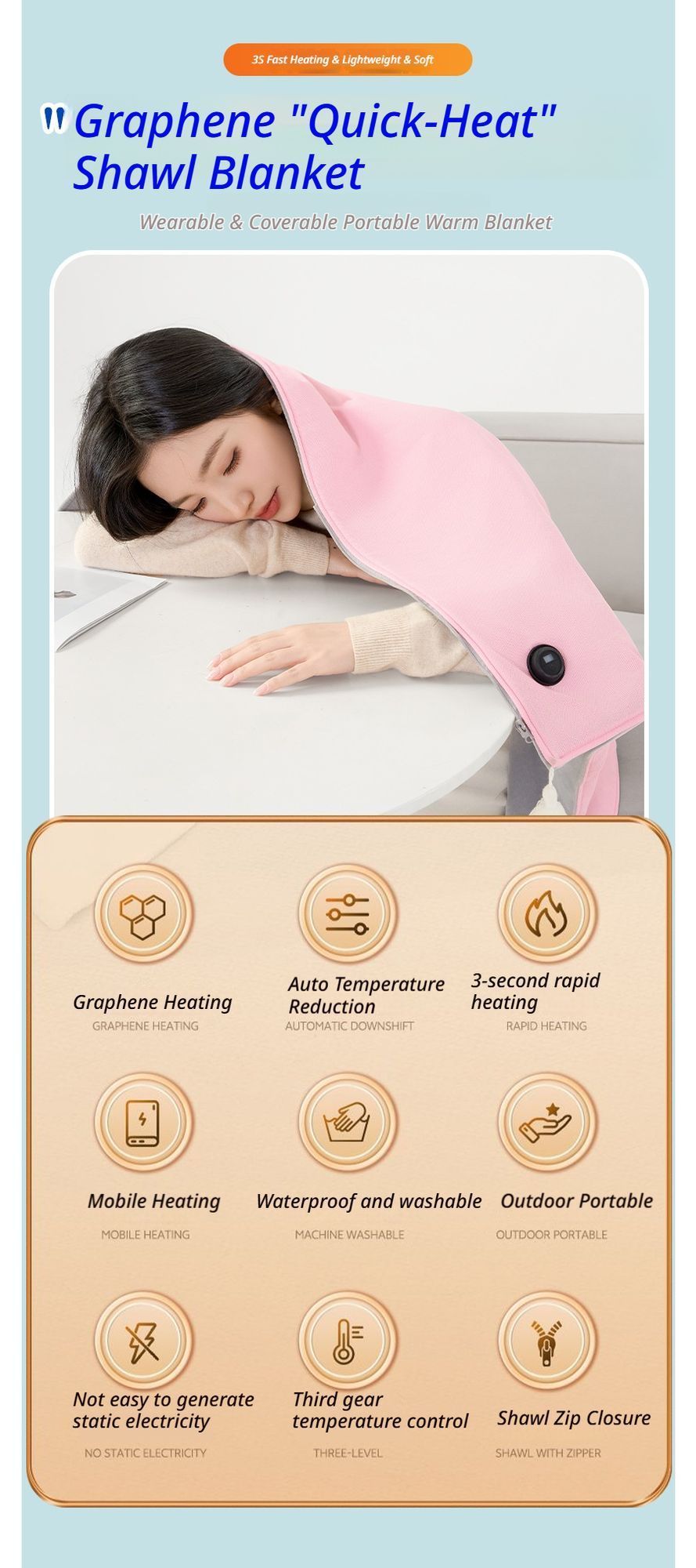 Heating Shawl - Pink