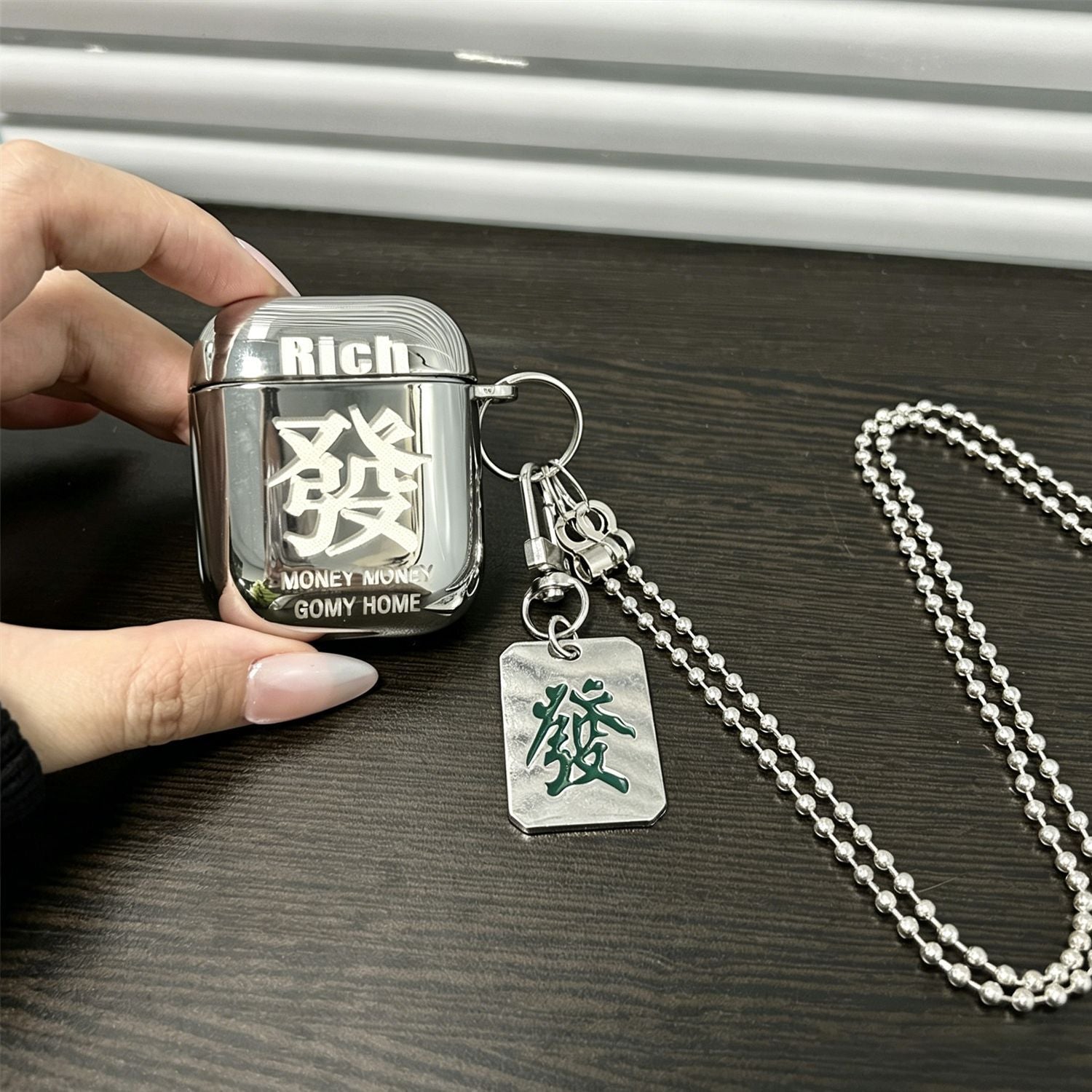 Laser Engraved Fortune + Matching Keychain + Necklace AirPods 3