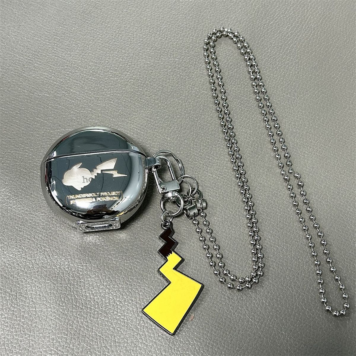 Laser Engraved Smiley + Matching Keychain + Necklace AirPods pro