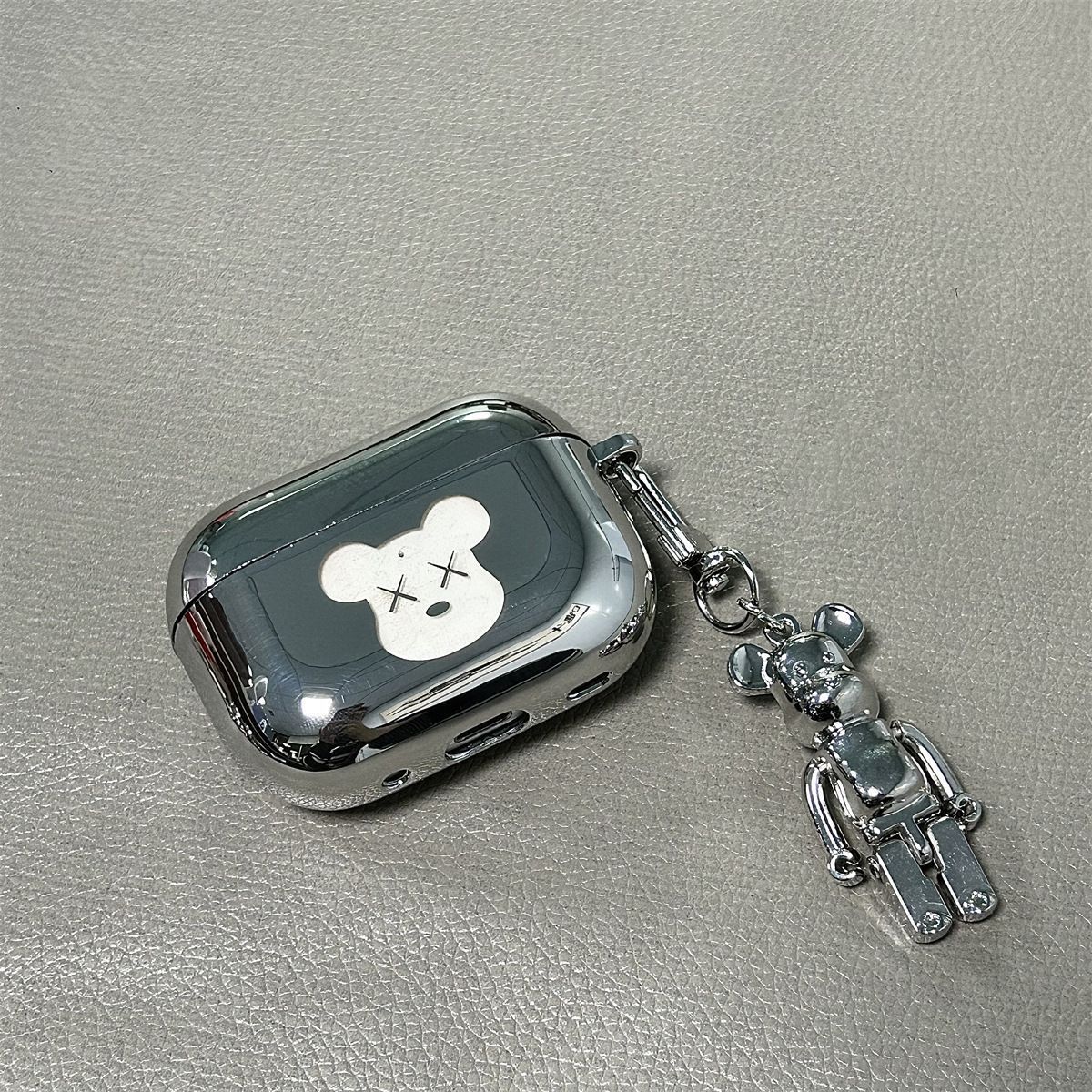 Laser Engraved Smiley + Matching Keychain + Necklace AirPods pro