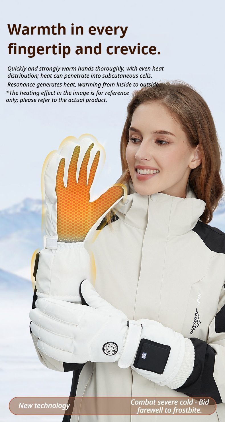 Outdoor Smart Heated Winter Gloves Black