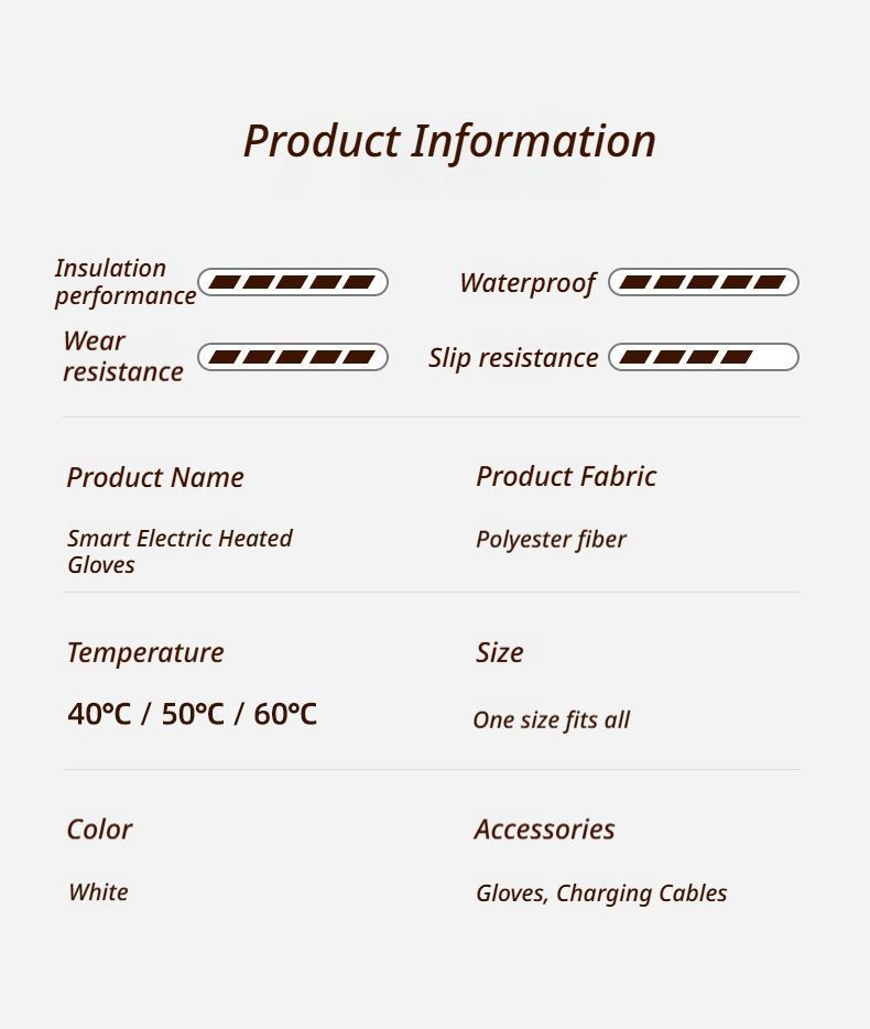 Outdoor Smart Heated Winter Gloves White