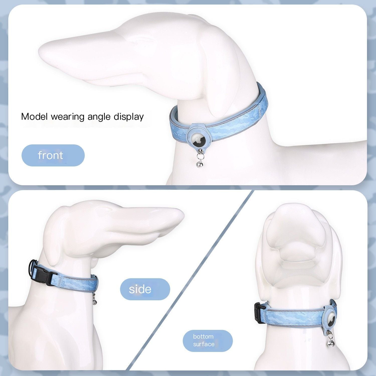 Pet positioning collar-Camo Blue 1Pair1-M-without locator