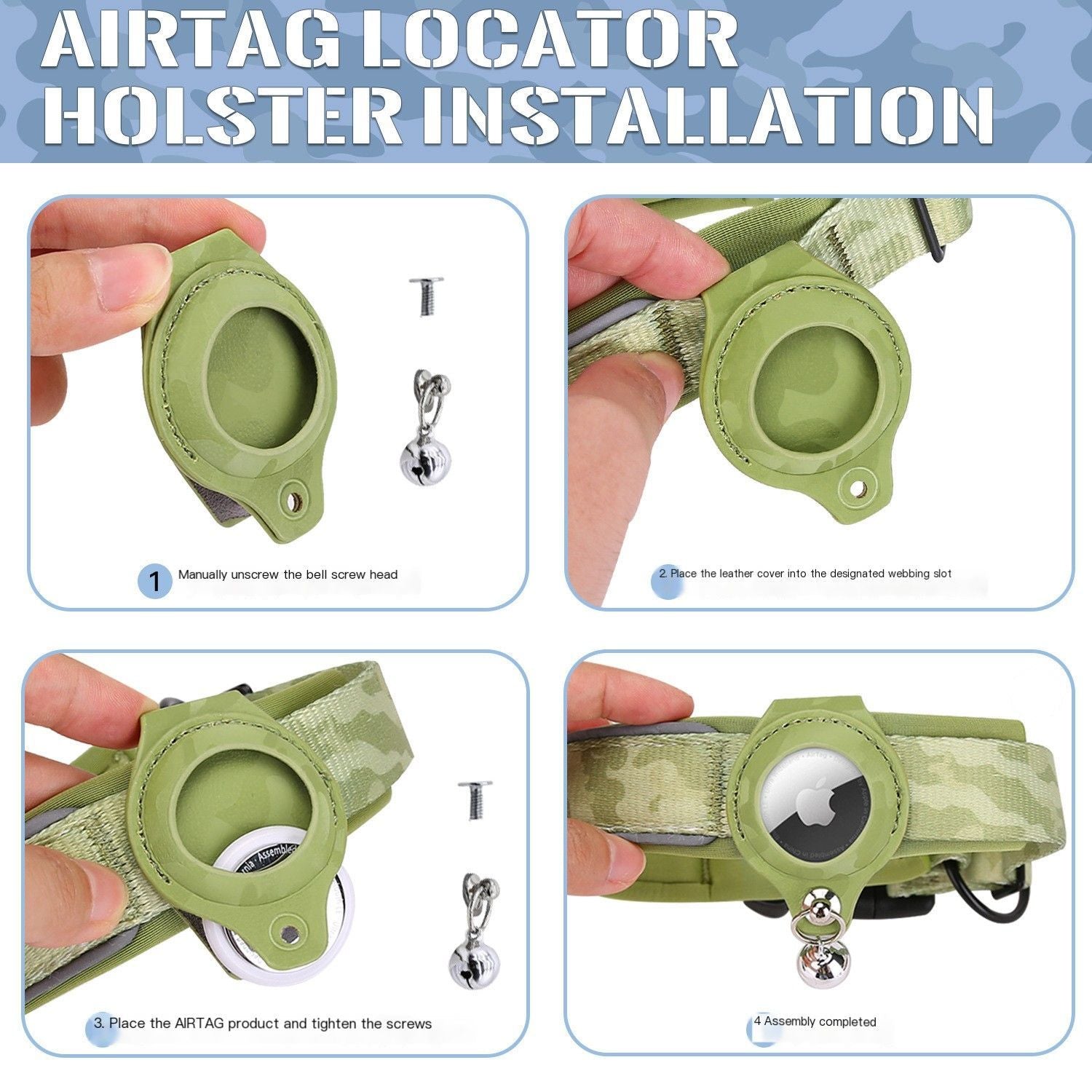 Pet positioning collar-Camo Green 1Pair1-S-without locator