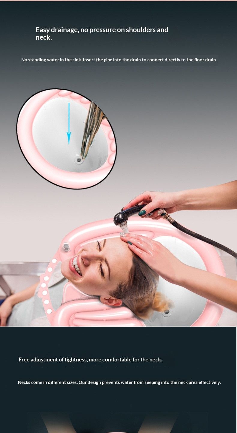 PinkHairWashingBasin+LargeShowerCap+DrainBasket