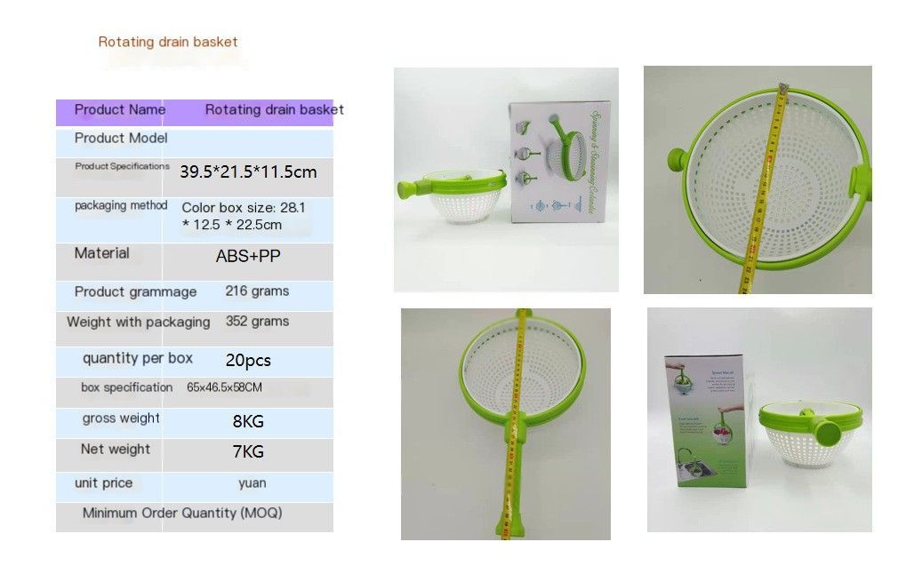 Rotating draining basket-Green