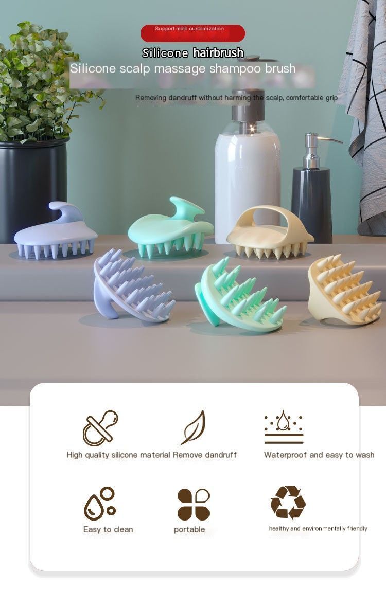 Scalp Massage Shampoo Brush-Cream Yellow