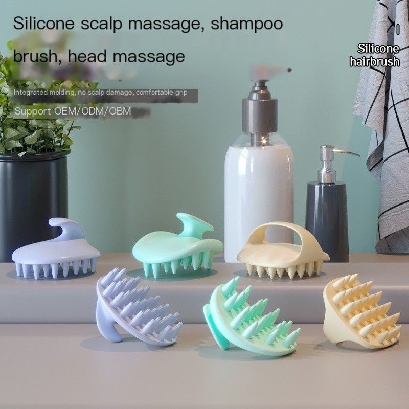 Scalp Massage Shampoo Brush-navy blue