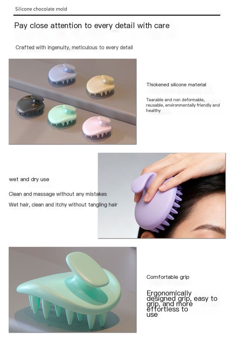 Scalp Massage Shampoo Brush-navy blue
