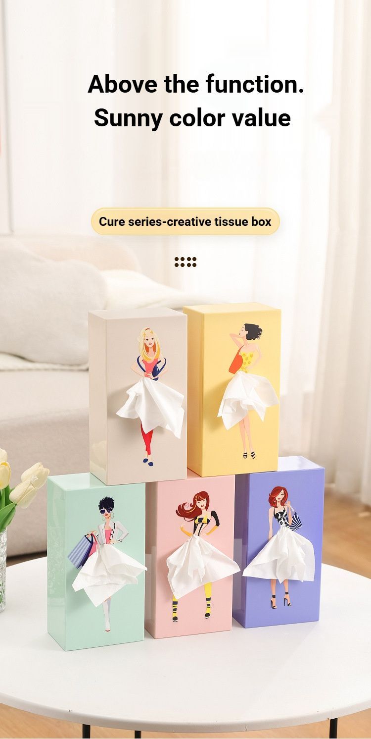Soothing Cream Apricot Beige Princess Tissue Box Holder