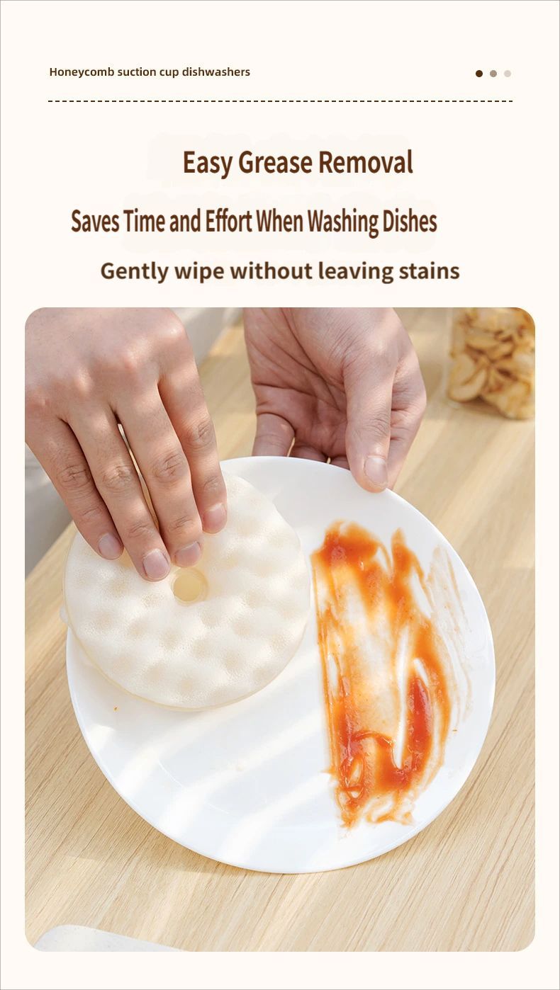 SuctionCupSpongeDishCloth-White