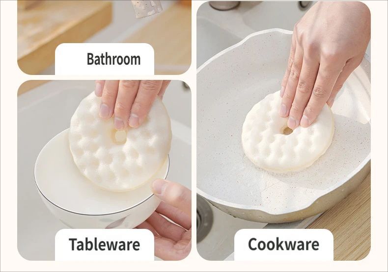 SuctionCupSpongeDishCloth-White