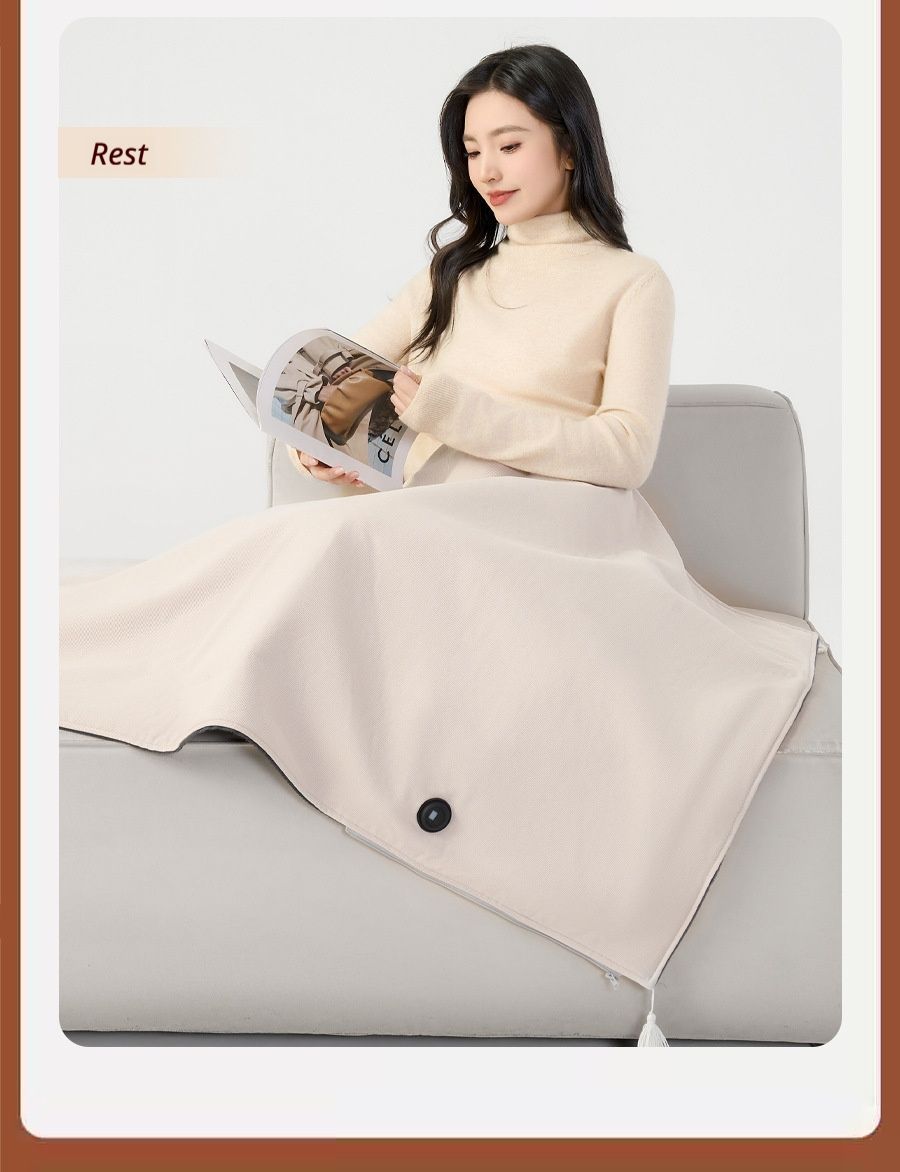USB Washable Heated Shawl-No Power Bank Included-Green