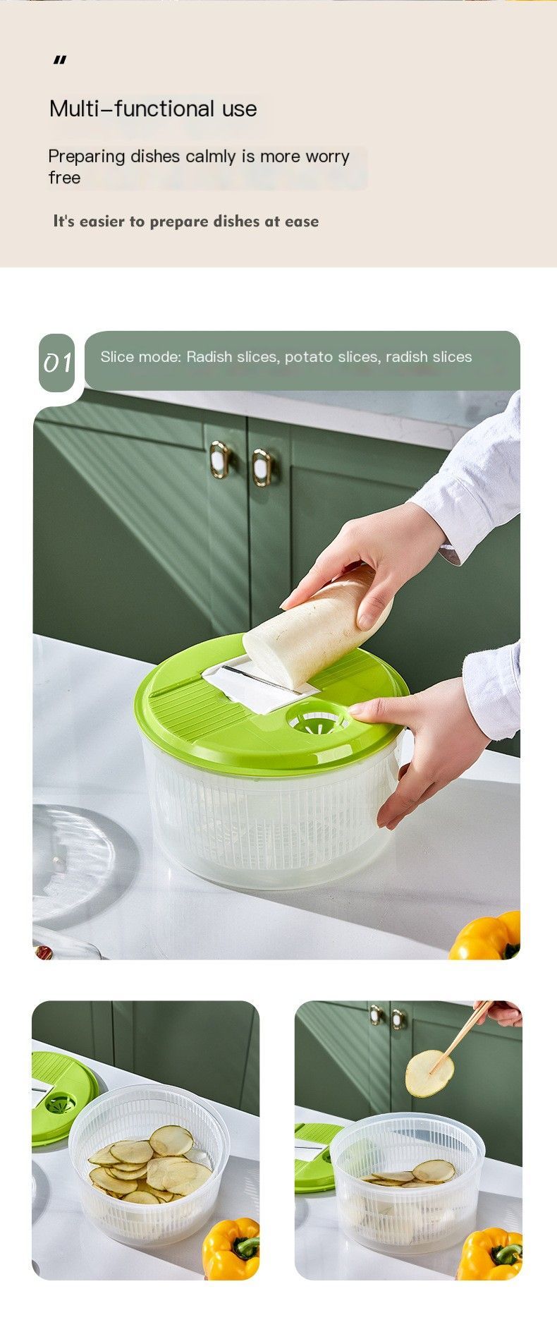 Vegetable washing basket-Green Basic Model