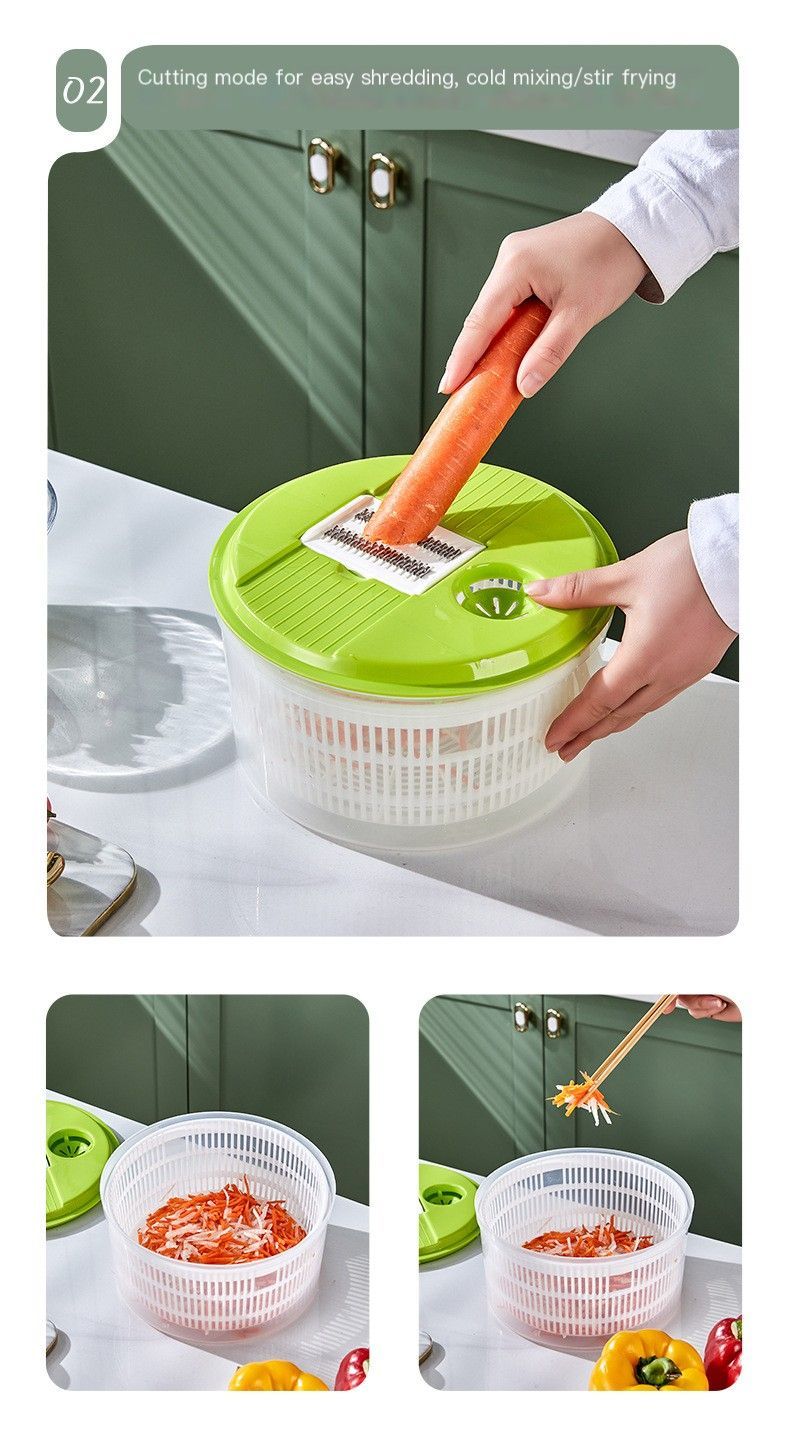 Vegetable washing basket-Green 2in1 with Julienne and Slicing Function