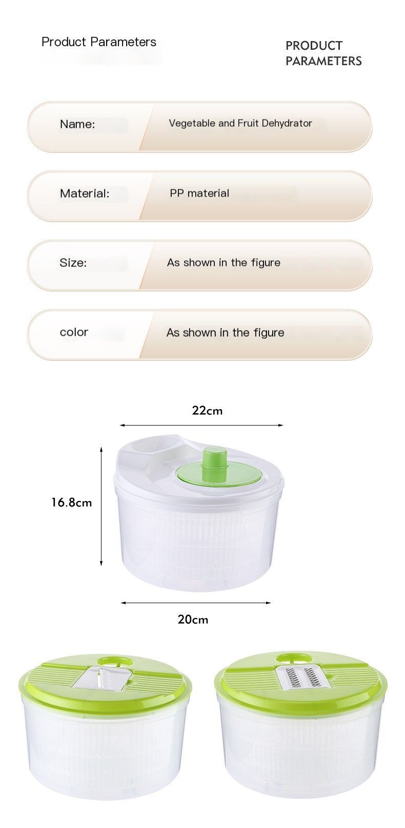 Vegetable washing basket-Green 2in1 with Julienne and Slicing Function