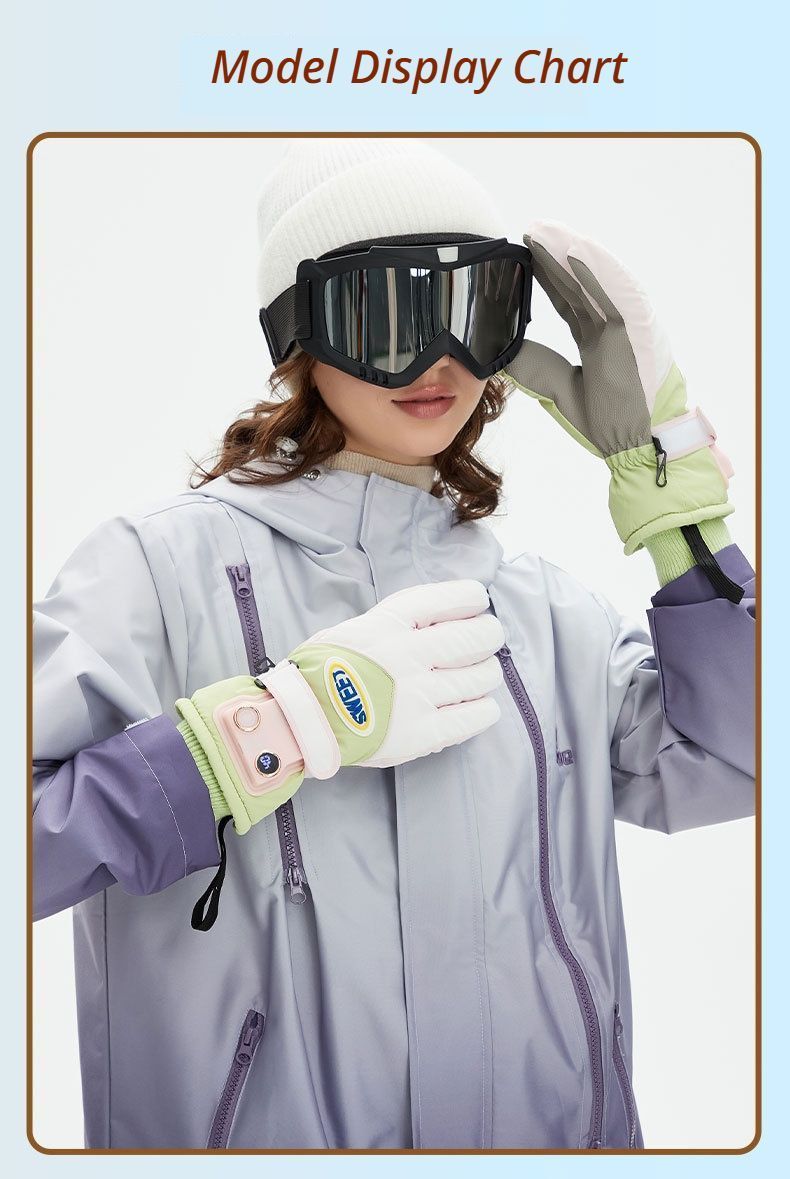 Windproof Water-Repellent Fleece-Lined Self-Heating Gloves Black
