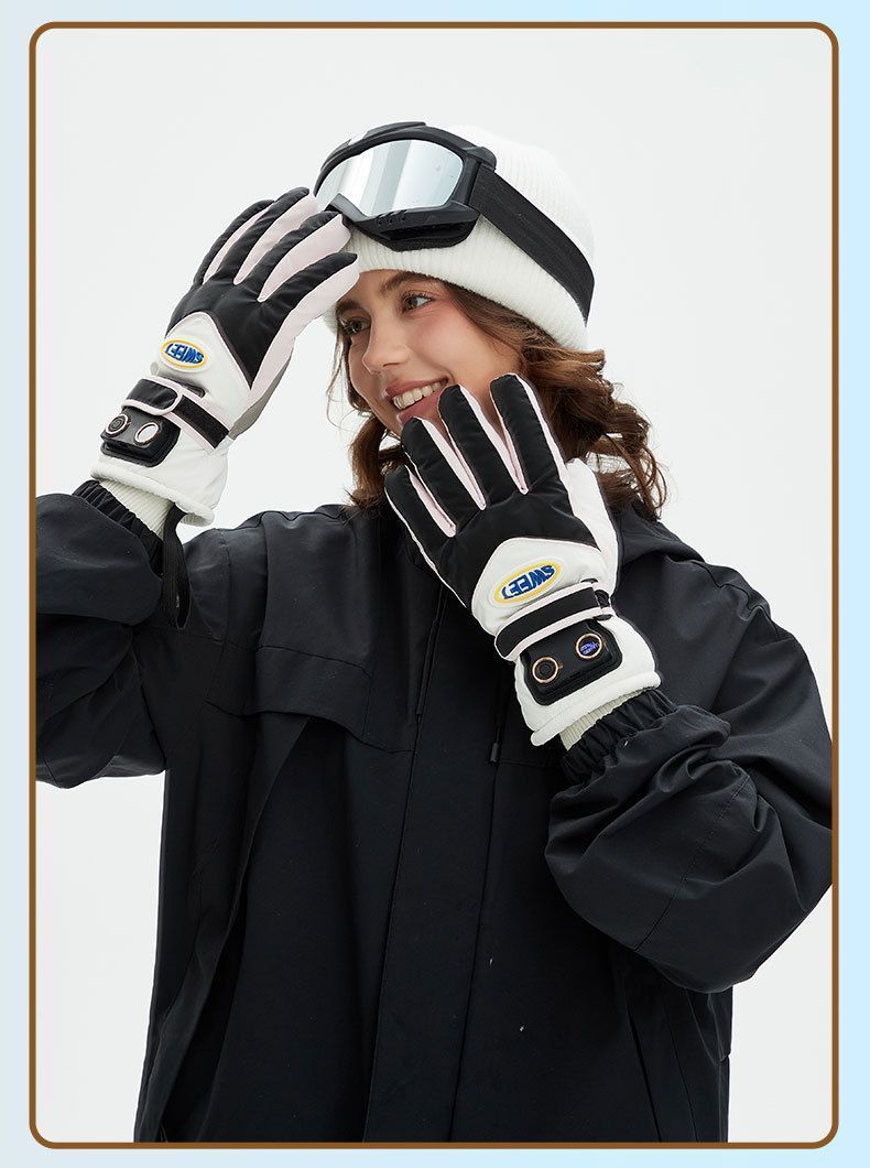 Windproof Water-Repellent Self-Heating Fleece Gloves Light Green