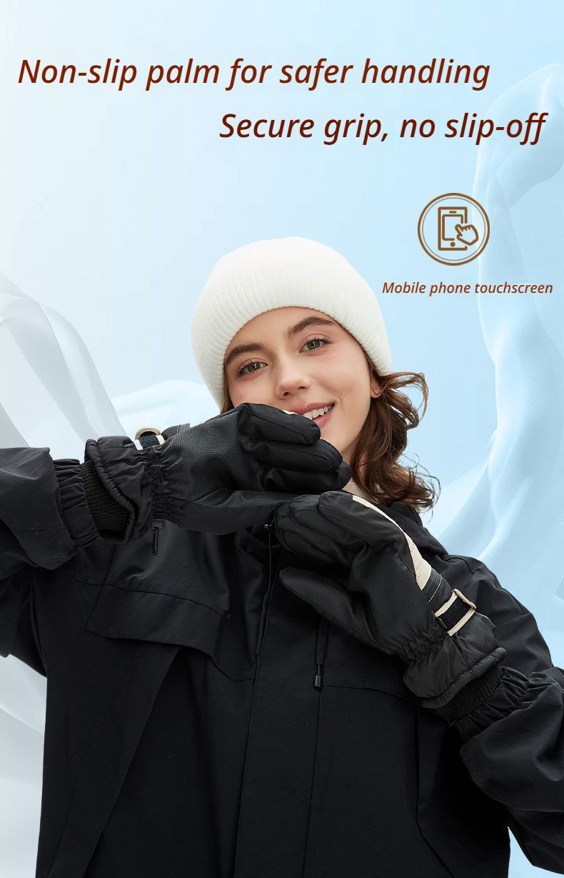 Winter Self-Heating Windproof Touchscreen Gloves-Blue and White