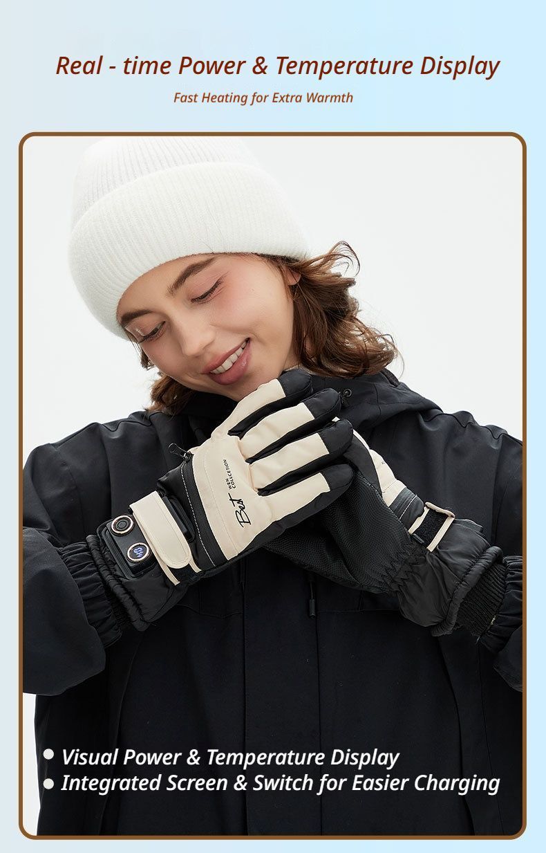 Winter Self-Heating Windproof Touchscreen Gloves-Blue Black