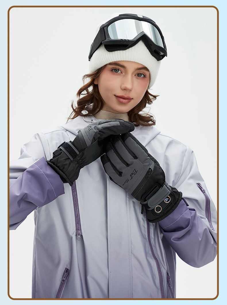 Winter Self-Heating Windproof Touchscreen Gloves-Blue Black