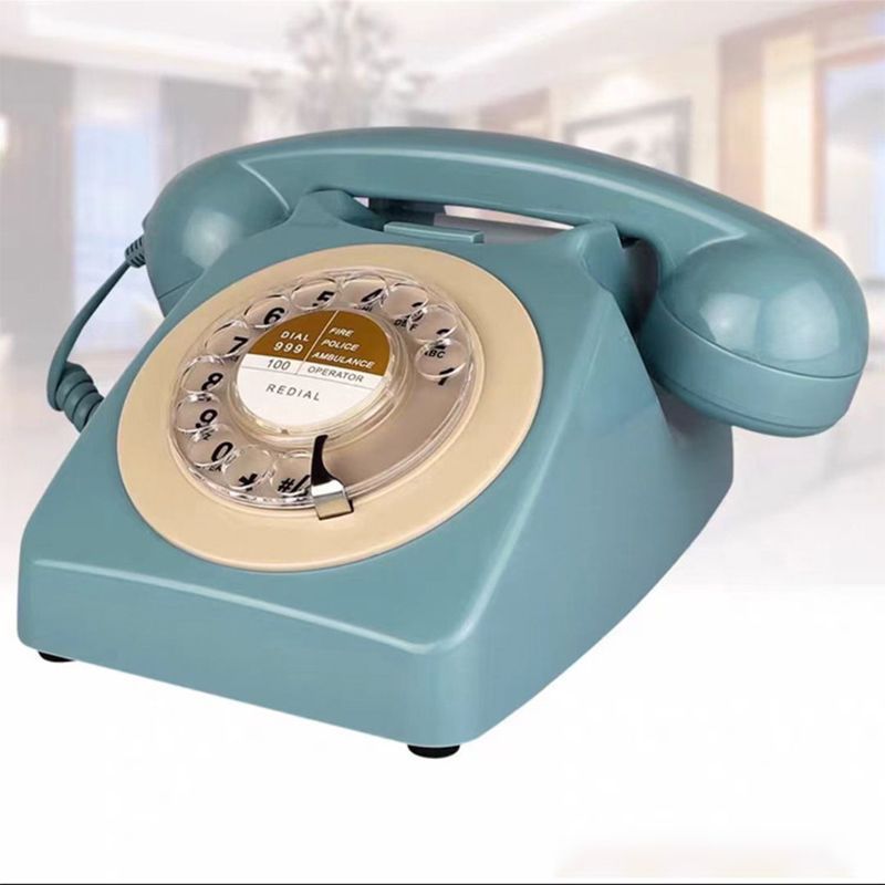 Wireless Bluetooth Desk Phone Style 2-dark red
