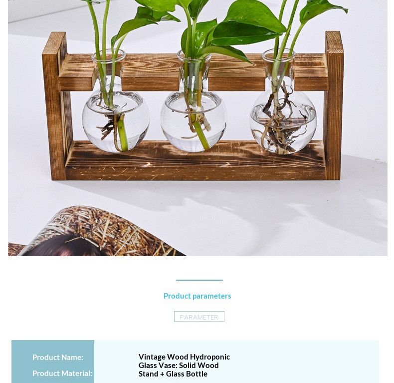 HydroponicSnap-OnWoodenStand-Heart-ShapedDoubleBottle