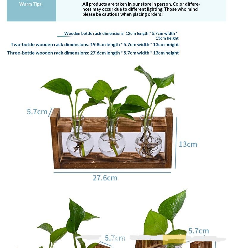 HydroponicSnap-OnWoodenStand-Heart-ShapedDoubleBottle