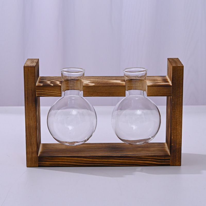 HydroponicSnap-OnWoodenStand-Heart-ShapedDoubleBottle