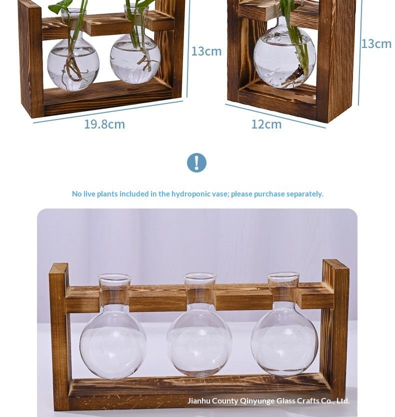 HydroponicWoodenFramewithSnap-On-SphericalSingleBottle