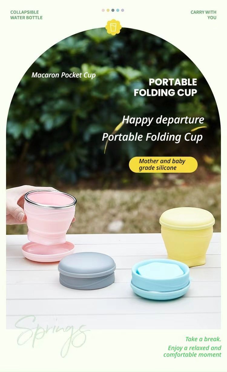 4Pcs Portable Folding Outdoor Water Cup - yellow