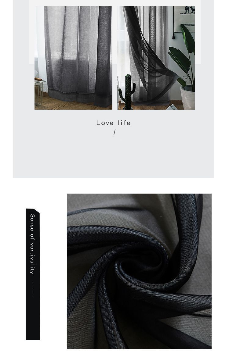 2 Pack Semi Blackout Sheer Curtains Gray