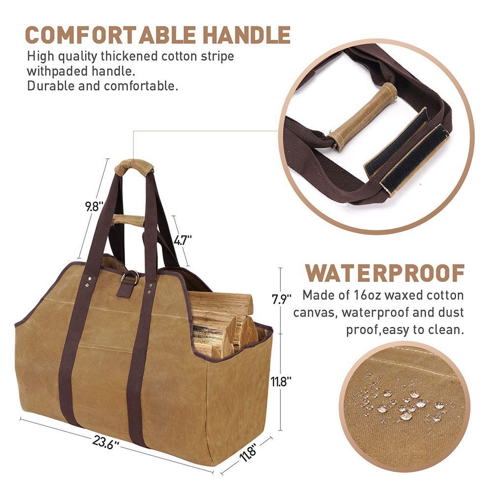 Firewood Storage Bag Khaki