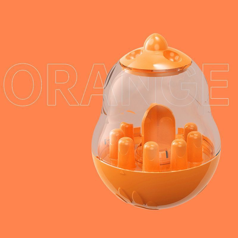 2Pcs Pet Tumbler Feeder Puzzle Toy Pet Training Dispenser-Orange