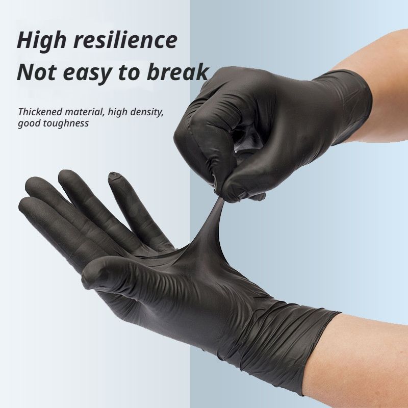 300Pcs Black Nitrile Gloves Small
