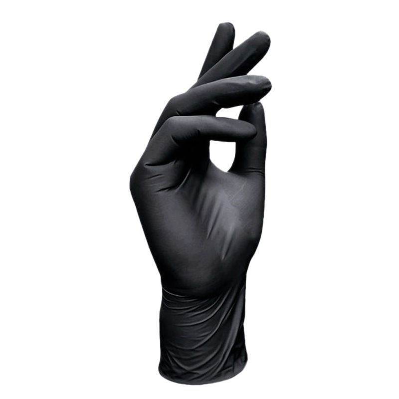 300Pcs Black Nitrile Gloves Large
