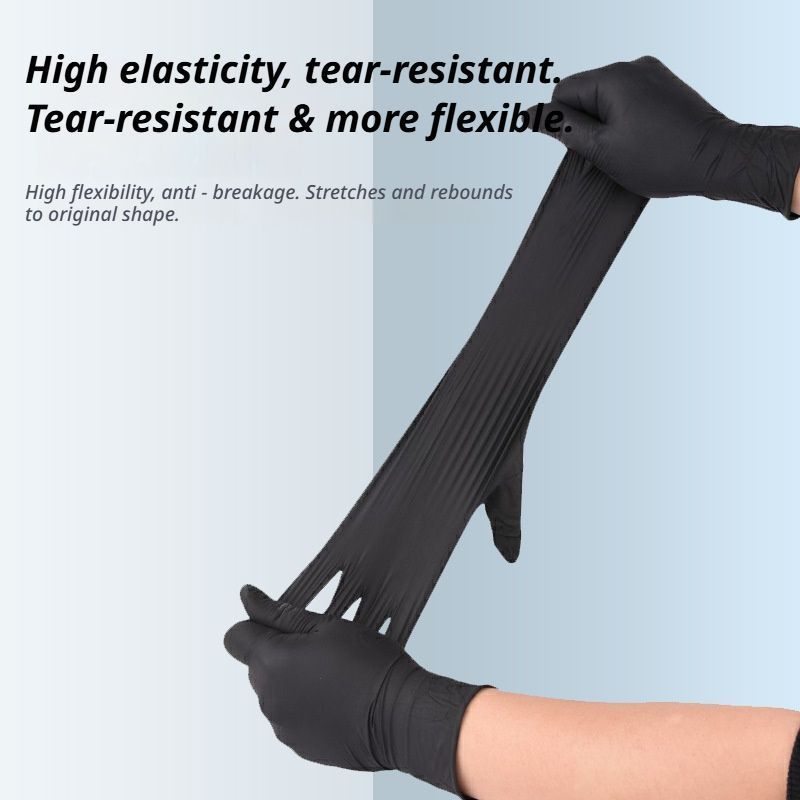300Pcs Black Nitrile Gloves-Extra Large