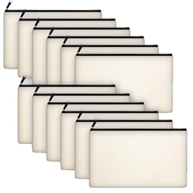 15 Pack Canvas Zipper Pencil Bag 12×21cm
