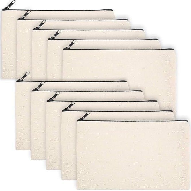 15 Pack Canvas Zipper Pencil Bag 21.5×14.5cm