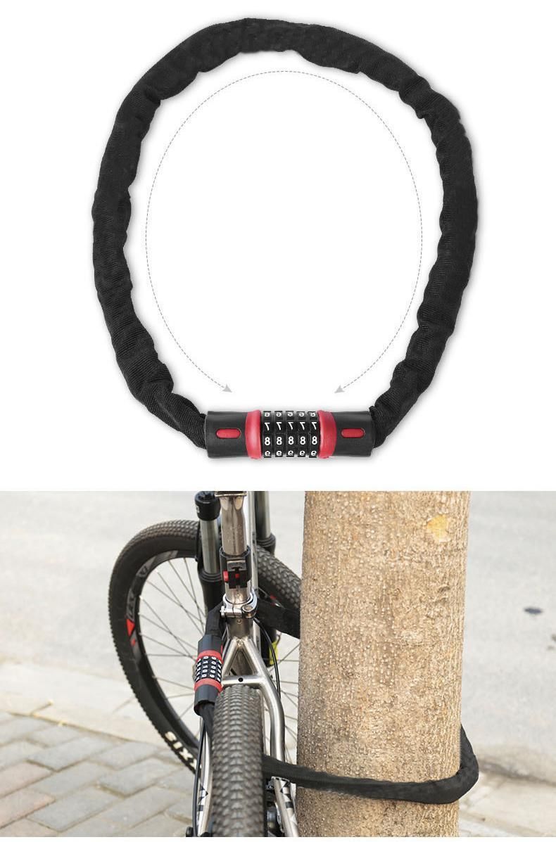 Bike Combination Lock - Black Grey, 0.9m
