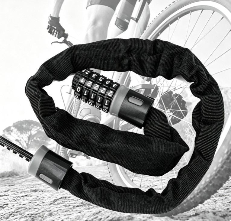 Bike Combination Lock - Black Grey, 1.5m