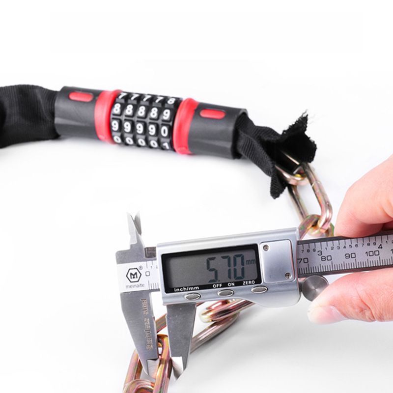 Bike Combination Lock - Black Red, 1.2m