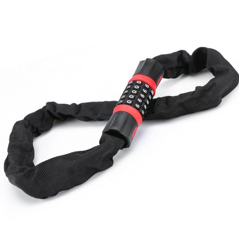 Bike Combination Lock - Black Red, 1.5m
