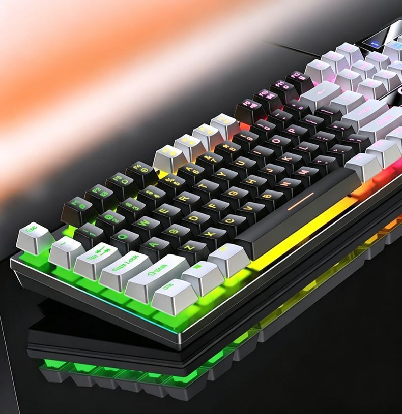 104 Keys Wired Keyboard Pink