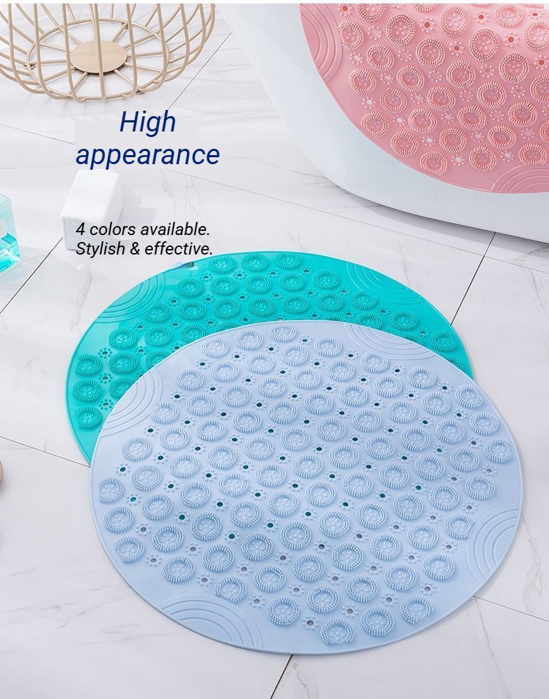 Pink Non-Slip Bath Mat 55×55cm