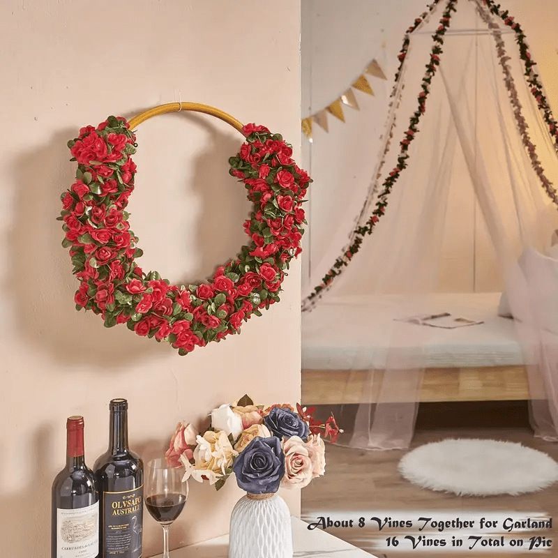 Artificial Rose Vine - White 2.5m