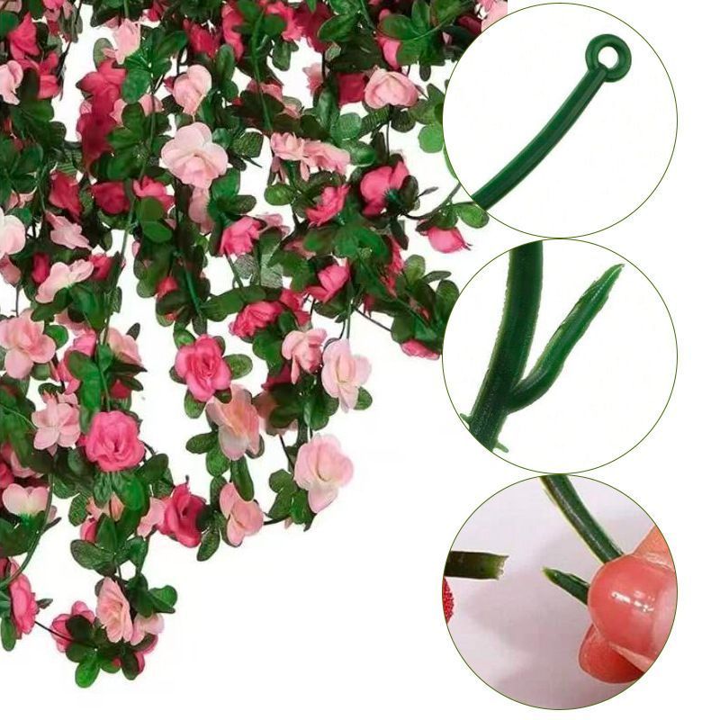 Artificial Rose Vine-Hot Pink & Pink Mixed 2.5m