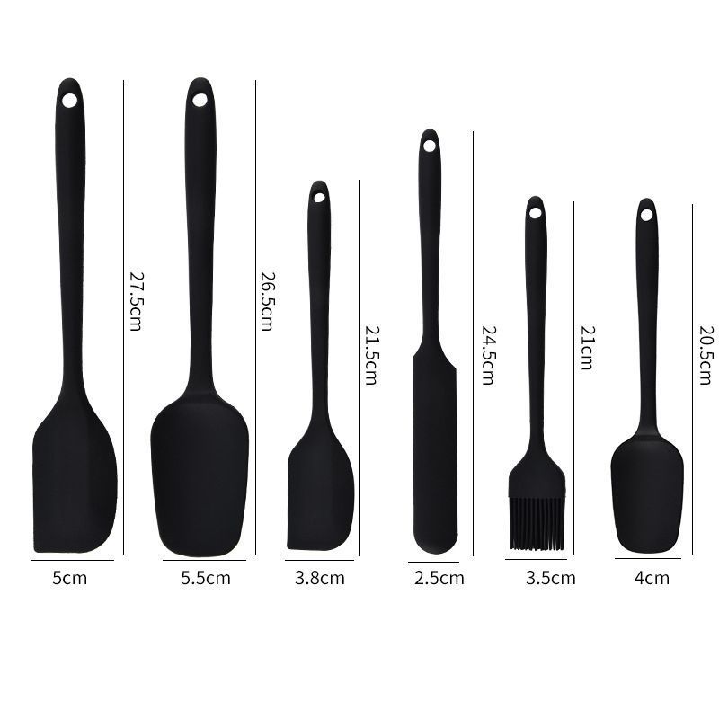 6Pcs Food-Grade Silicone Scraper Set, Baking Cream Spatulas red 2 set/12PCS