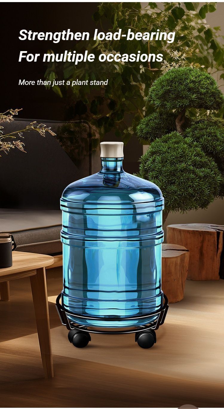 Black Round Wheel Plant Caddy