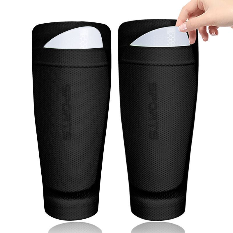 2 Pairs Soccer Shin Guard Sock White Size M